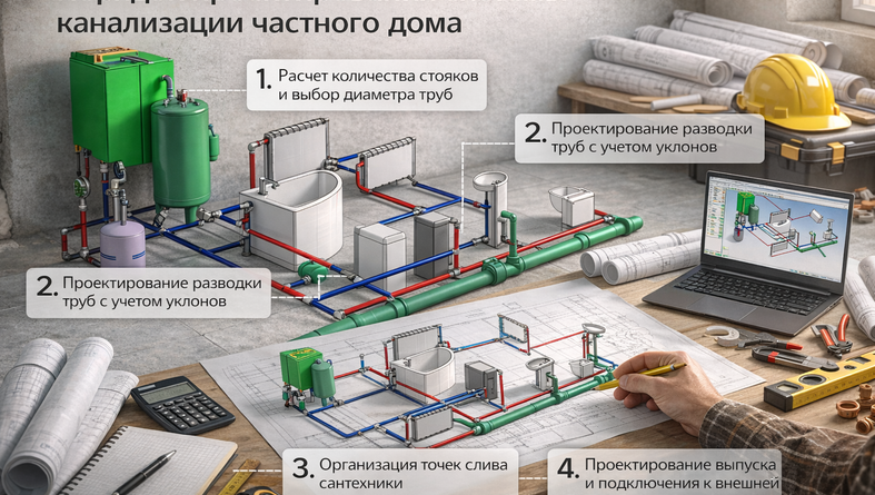 Порядок проектирования системы канализации частного дома