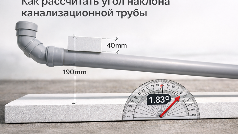 Как рассчитать угол наклона канализационной трубы